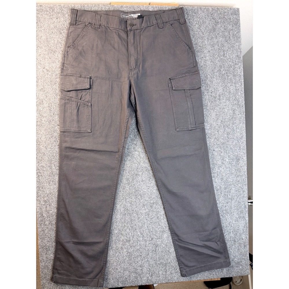 Carhartt Mens 38x34 Gray Rugged Flex Relaxed Fit Cargo Work Pants BN3574-M Work